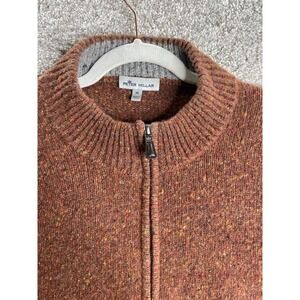 Peter Millar Donegal 1/4 Zip Golf Sweater Men's XL Alpaca Burnt Orange MF20S68